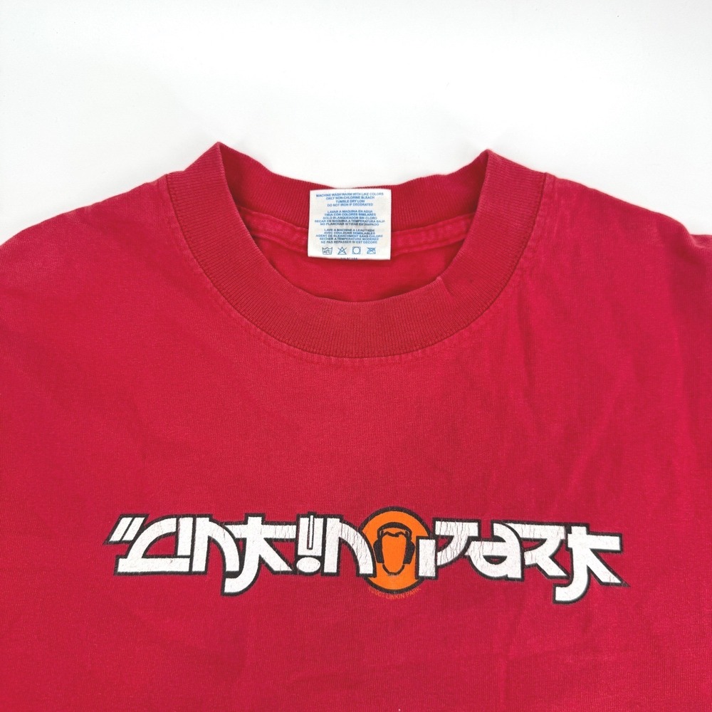 Vintage Linkin Park Band T-Shirt Red Graphic Tee Mens Medium Hybrid Theory Tour